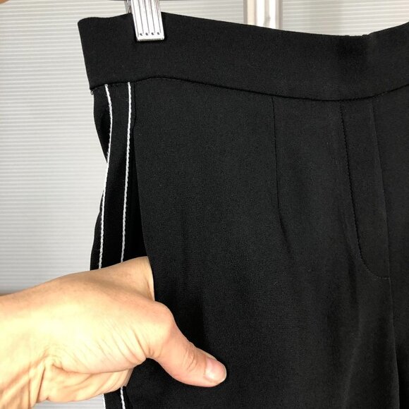 Aritzia BABATON Conan Black White Stitch Stripe‎ Slim Cropped Trousers Sz 6 - Picture 4 of 13